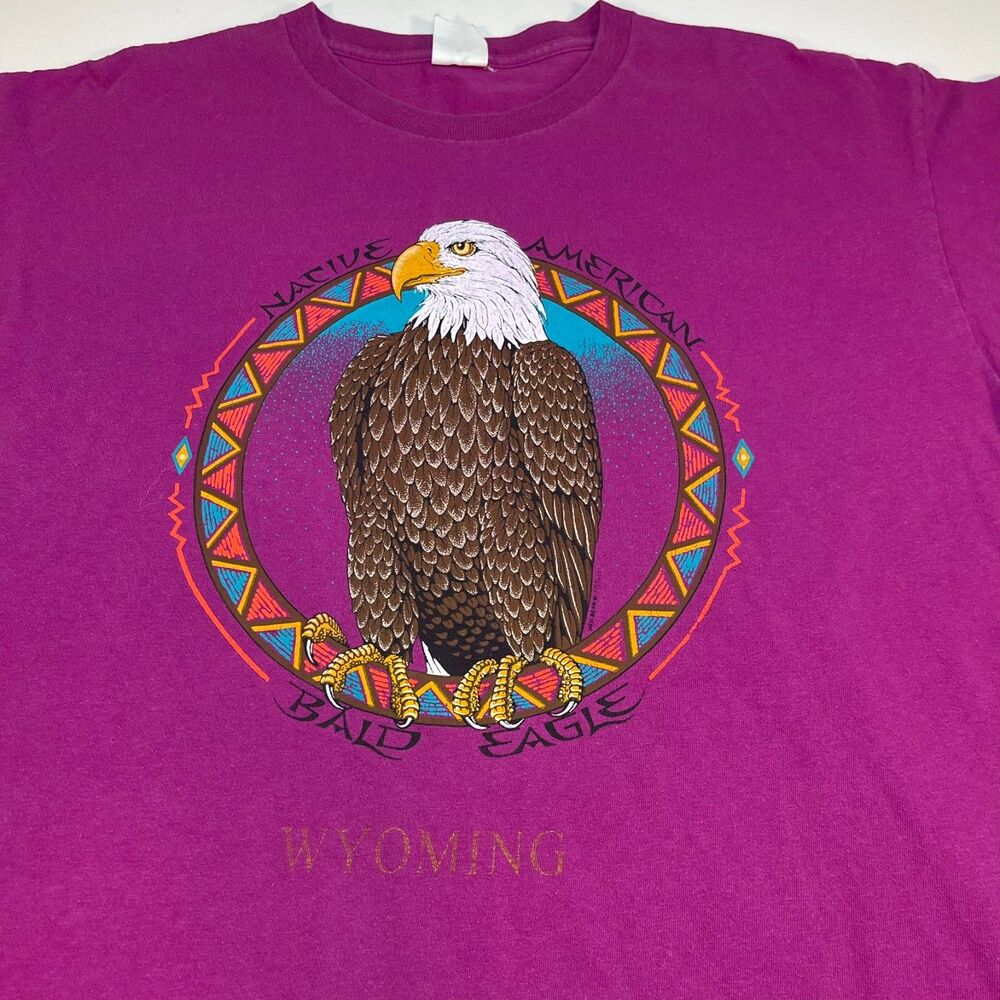 Vintage Native American Bald Eagle Biker Trucker Made in the USA T SHIRT Mens M